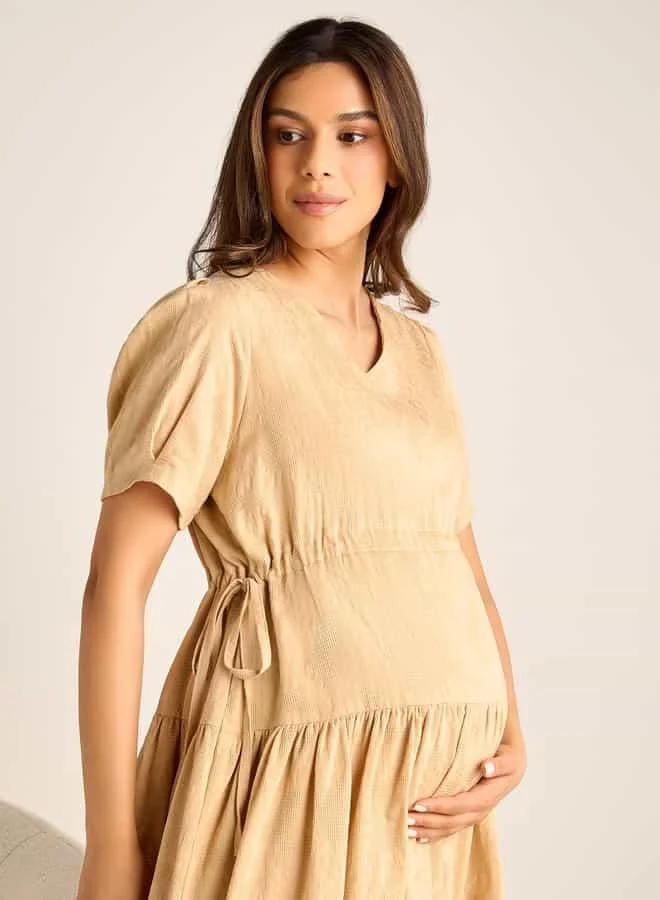 Splash FAV Textured V-neck Maternity Night Dress