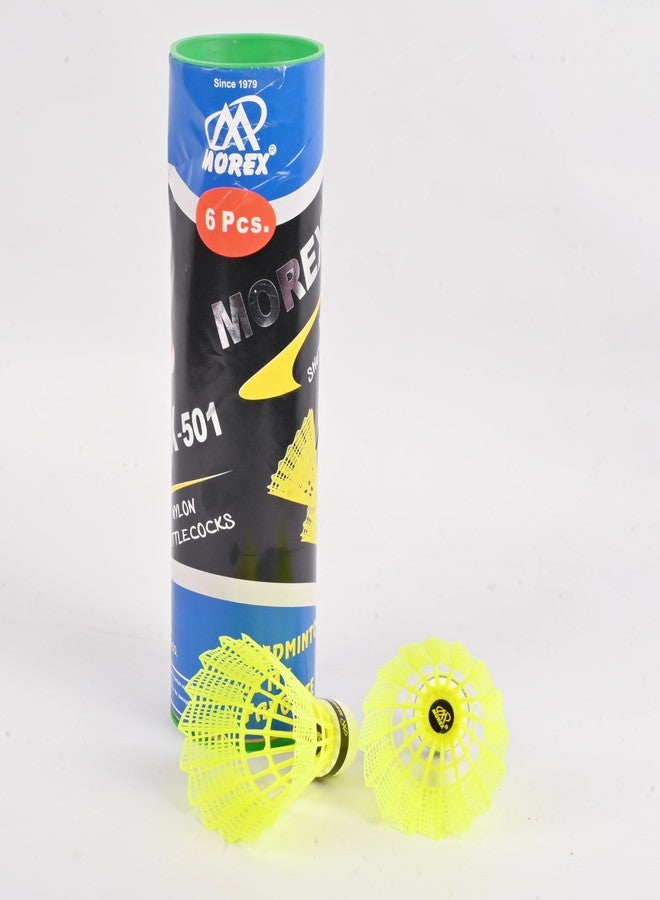 MOVEX Morex Premium Nylon Badminton Shuttlecock [Set of 6] | Lightweight & Durable Design | High-Performance Cork for Stable Flight & Fast Recovery | Ideal for Indoor & Outdoor - Image 1