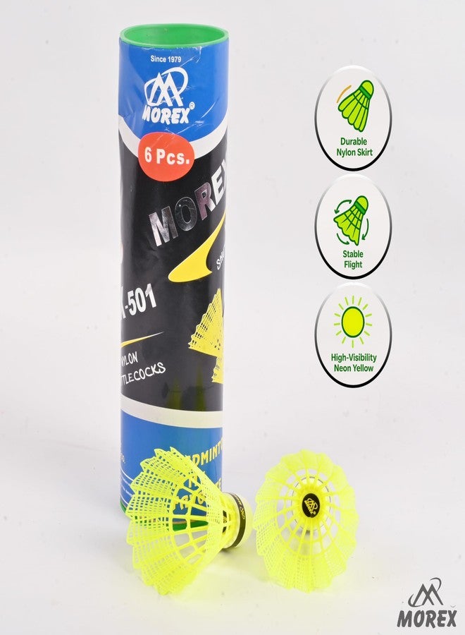 MOVEX Morex Premium Nylon Badminton Shuttlecock [Set of 6] | Lightweight & Durable Design | High-Performance Cork for Stable Flight & Fast Recovery | Ideal for Indoor & Outdoor - Image 2