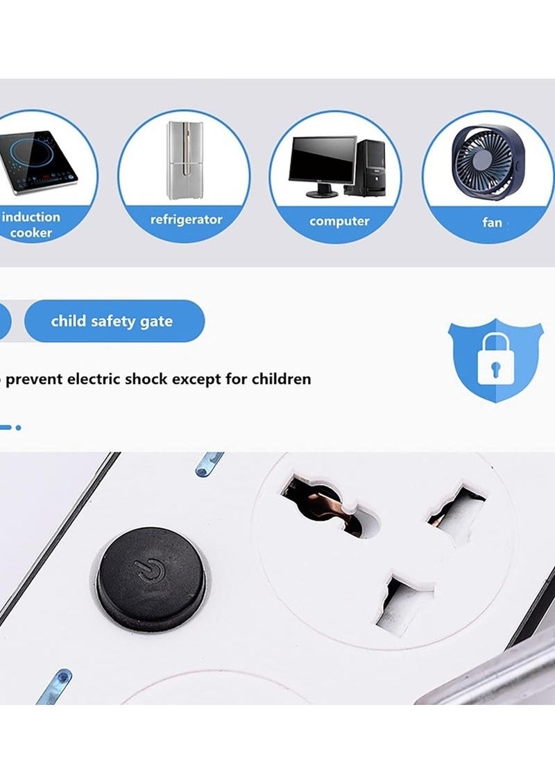 سلك تمديد طاقة بطول 5 متر مع 4 منافذ و3 منافذ USB، شريط طاقة مع حماية من اندفاع التيار الكهربائي، وصلة تمديد شديدة التحمل - ابيض  - Image 5