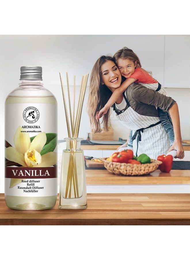 Aromatika عبوة إعادة تعبئة معطر الفانيليا بزيت الفانيليا الأساسي الطبيعي 17 أونصة سائلة - مكثف - عطر منعش وطويل الأمد - زيت معطر بالقصب - الأفضل للعلاج بالروائح - سبا - منزل - مكتب - نادي لياقة بدنية - Image 5