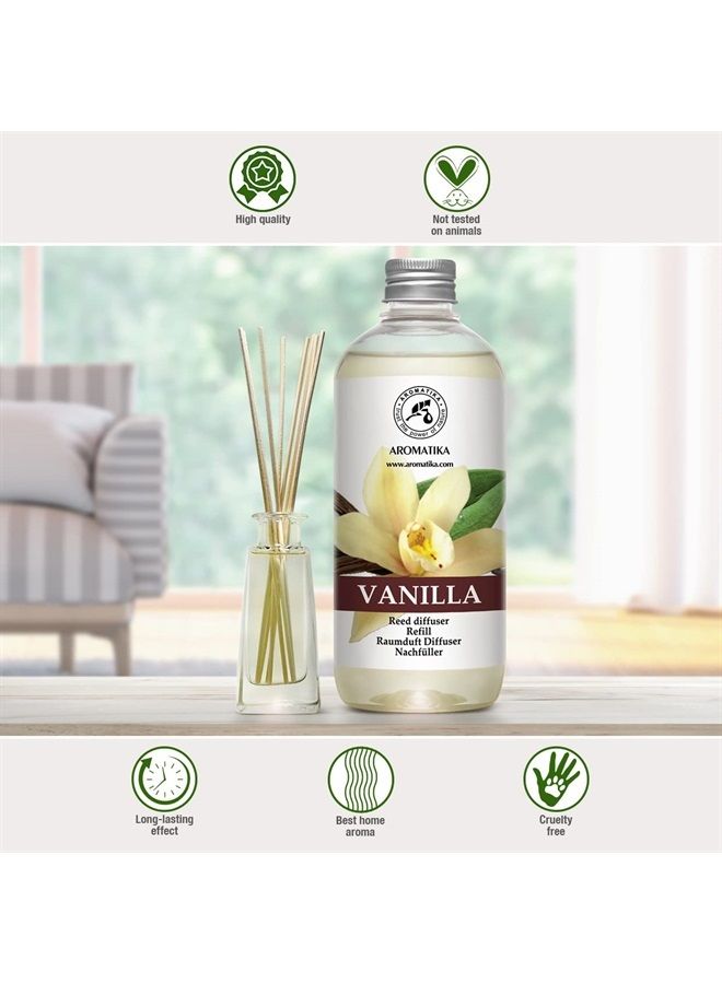 Aromatika عبوة إعادة تعبئة معطر الفانيليا بزيت الفانيليا الأساسي الطبيعي 17 أونصة سائلة - مكثف - عطر منعش وطويل الأمد - زيت معطر بالقصب - الأفضل للعلاج بالروائح - سبا - منزل - مكتب - نادي لياقة بدنية - Image 4