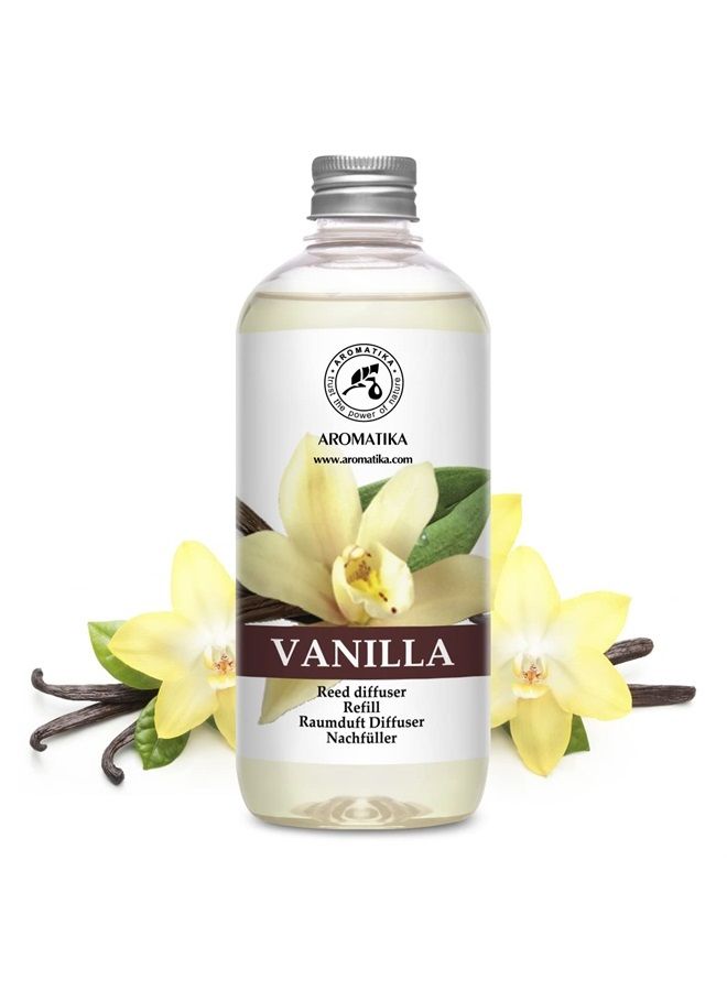 Aromatika عبوة إعادة تعبئة معطر الفانيليا بزيت الفانيليا الأساسي الطبيعي 17 أونصة سائلة - مكثف - عطر منعش وطويل الأمد - زيت معطر بالقصب - الأفضل للعلاج بالروائح - سبا - منزل - مكتب - نادي لياقة بدنية - Image 2
