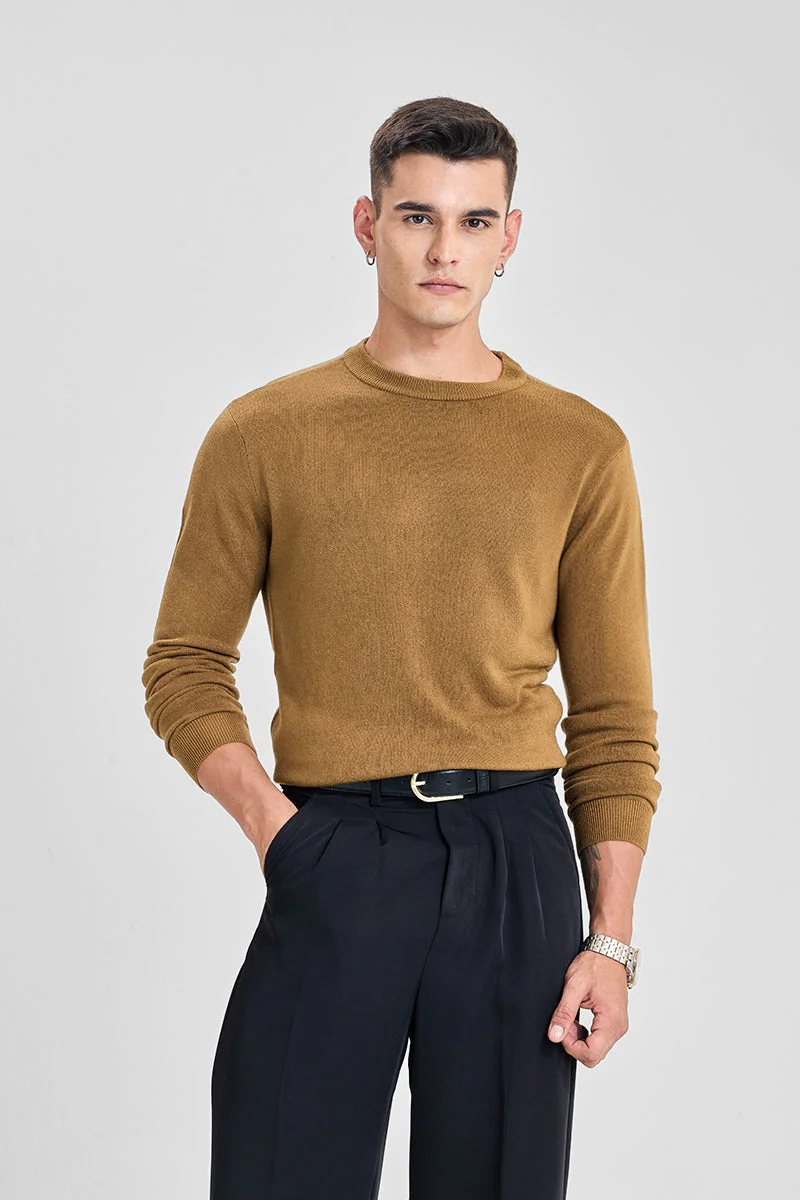 SNITCH Regular Fit Mustard Sweater