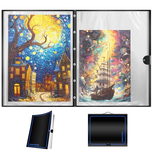 ALL4JIG Extra Large Puzzle Binder SpaceSaving Storage Folder for 5001000 Piece Puzzle Collection Holds 20 Puzzles HD Film Pockets Birthday Gift for Mom Grandma - Image 1