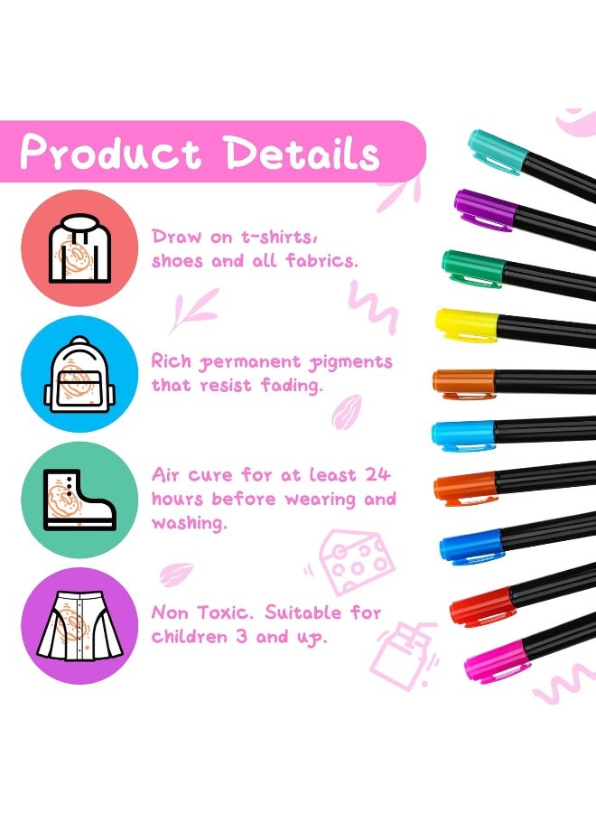 Jutom Jutom 38 Pcs DIY Baby Bibs Decorating Kit 14 Bibs 14 Stencils 10 Fabric Markers 2 Ply Feeder Bibs Design Bib for Shower Games  - Image 3