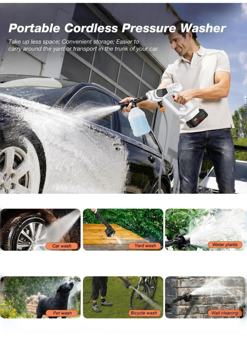 Bolivia's Cordless Pressure Washer, 1700PSI Portable Cordless Power Washer with 6-in-1 Nozzle, 48V 15000mAh Battery , Hand Held Pressure Washe, Electric Power Cleaner Battery Powered Pressure washers for Car/Home - Image 3