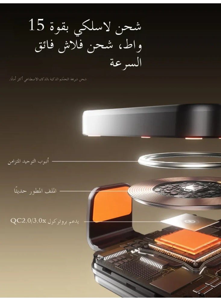 حامل جوال سيارة صغير مع شحن لاسلكي Qi ومنفذ USB - تركيب عالمي على فتحة التهوية أو لوحة القيادة لآيفون وسامسونج وهواوي - Image 5