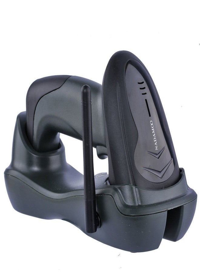 NADAMOO Wireless Barcode Scanner with Cradle, 2D Cordless Bar Code Reader 400m Transmission Distance CMOS Imager Read 1D, 2D, QR Code, Data Matrix, PDF417 for Windows Mac Linux - Image 1