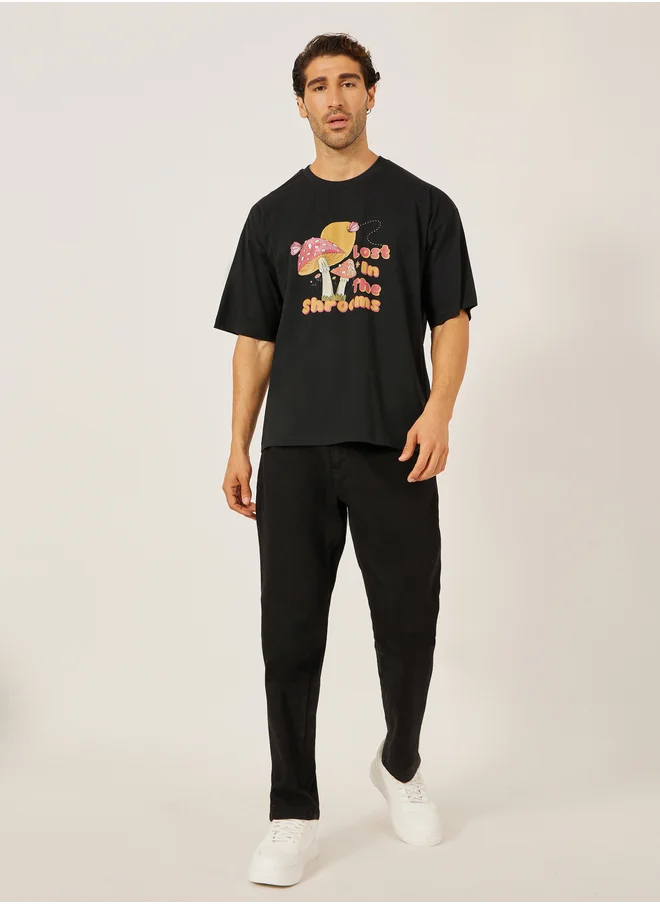 Styli Styli Back Graphic Print Jersey Oversized T-Shirt