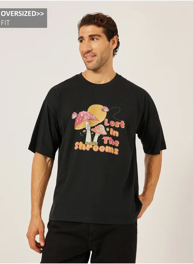 Styli Styli Back Graphic Print Jersey Oversized T-Shirt