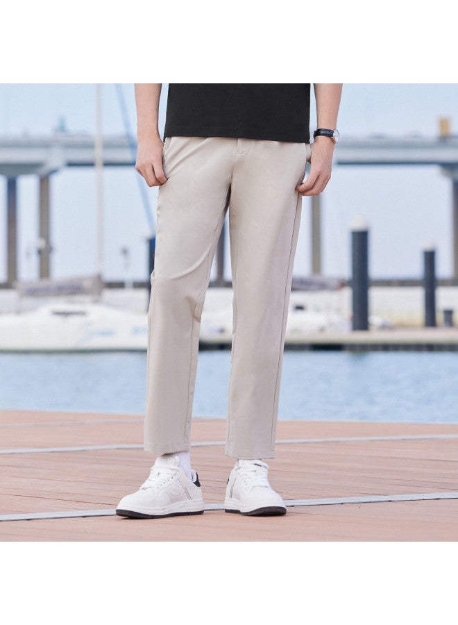 Cabbeen Men's Casual Pants With Exquisite Embroidery On Waistband, Slim Fit, Comfortable Winter Ankle Pants - Image 2