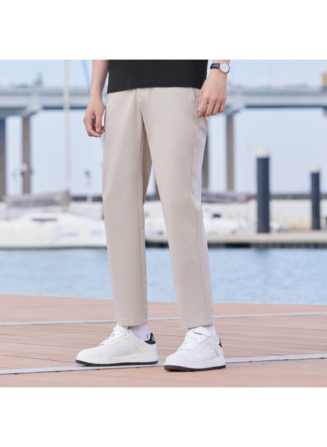 Cabbeen Men's Casual Pants With Exquisite Embroidery On Waistband, Slim Fit, Comfortable Winter Ankle Pants - Image 4