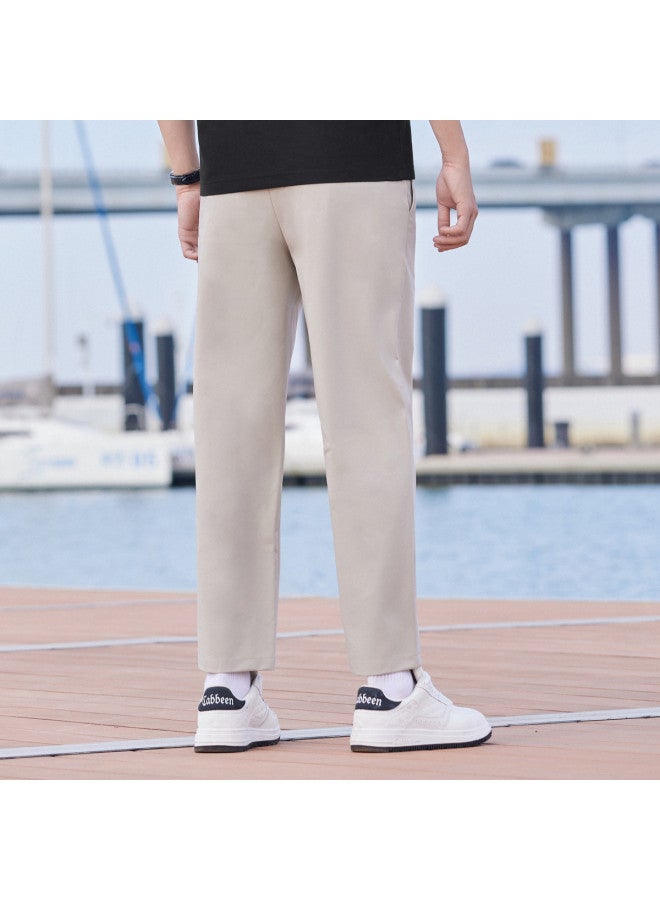Cabbeen Men's Casual Pants With Exquisite Embroidery On Waistband, Slim Fit, Comfortable Winter Ankle Pants - Image 3