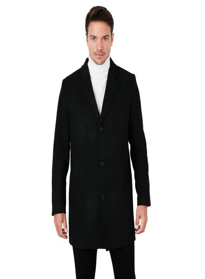 Buratti  Buratti Slim Fit Single Slit Buttoned Mono Collar Cashmere Coat Men's COAT 5840098 for Men | Best Price UAE