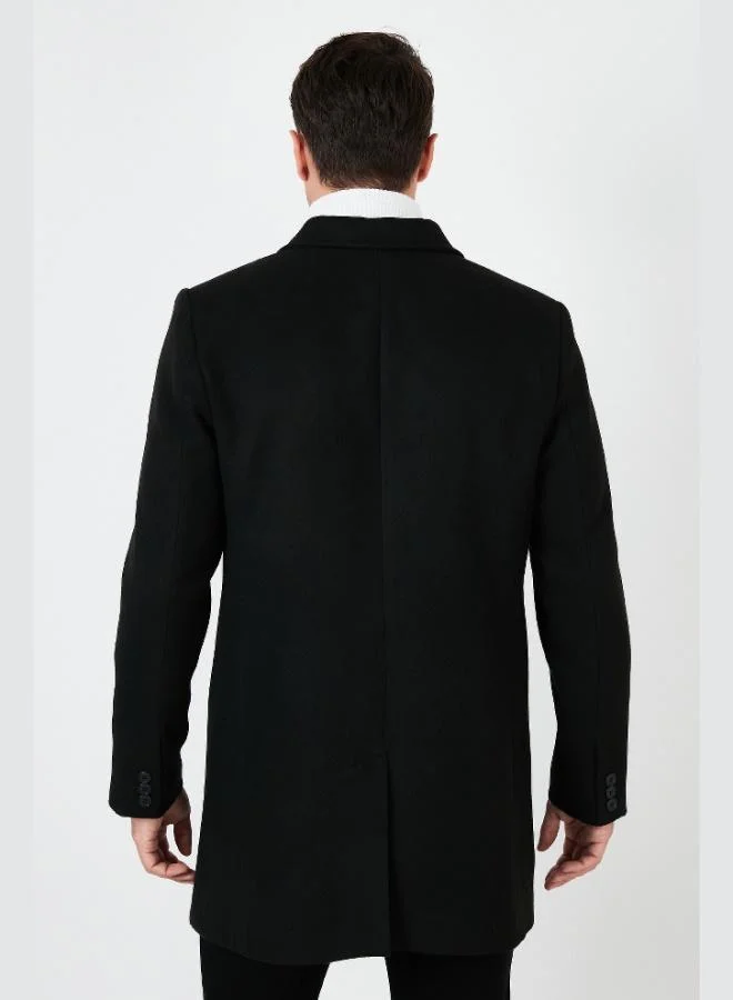 Buratti  Buratti Slim Fit Single Slit Buttoned Mono Collar Cashmere Coat Men's COAT 5840098 for Men | Best Price UAE