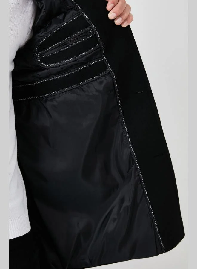 Buratti  Buratti Slim Fit Single Slit Buttoned Mono Collar Cashmere Coat Men's COAT 5840098 for Men | Best Price UAE