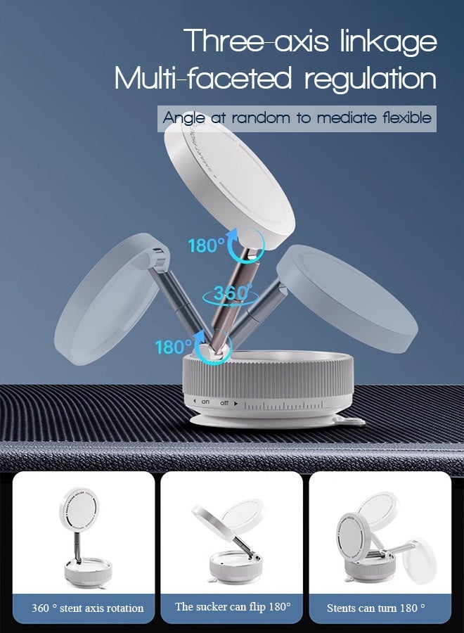 Car Magnetic Phone Holder, Vacuum Suction Folding Mount, Strong Magnetic Support, 5kg Load - Image 4