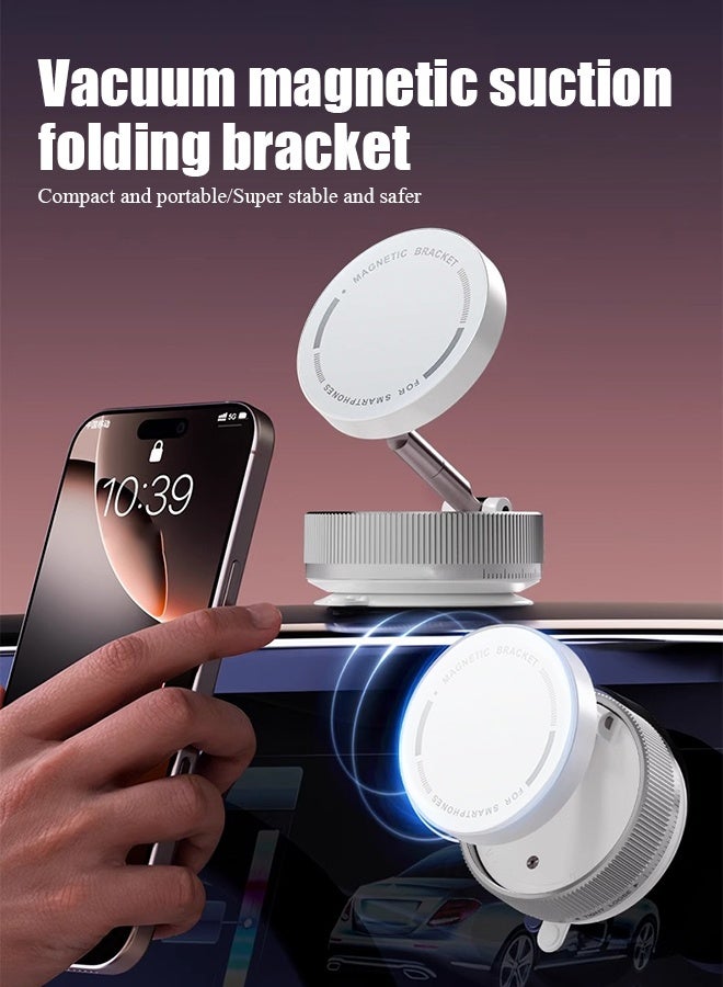 Car Magnetic Phone Holder, Vacuum Suction Folding Mount, Strong Magnetic Support, 5kg Load - Image 3