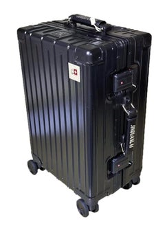 SWISSCASE SWISSCASE Carry On Hardshell waterproof PC 20 Inches with Double Spinner Wheels, TSA Lock, Aluminium Frame, Lightweight E039, Black  - Image 1