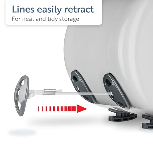 minky خط الملابس القابل للسحب من مينكي هومكير في الهواء الطلق - خط متين مغلف بـ PVC - خط تجفيف الملابس القابل للإزالة الذي يوفر الطاقة والمساحة - 2 × 49 قدم - Image 4