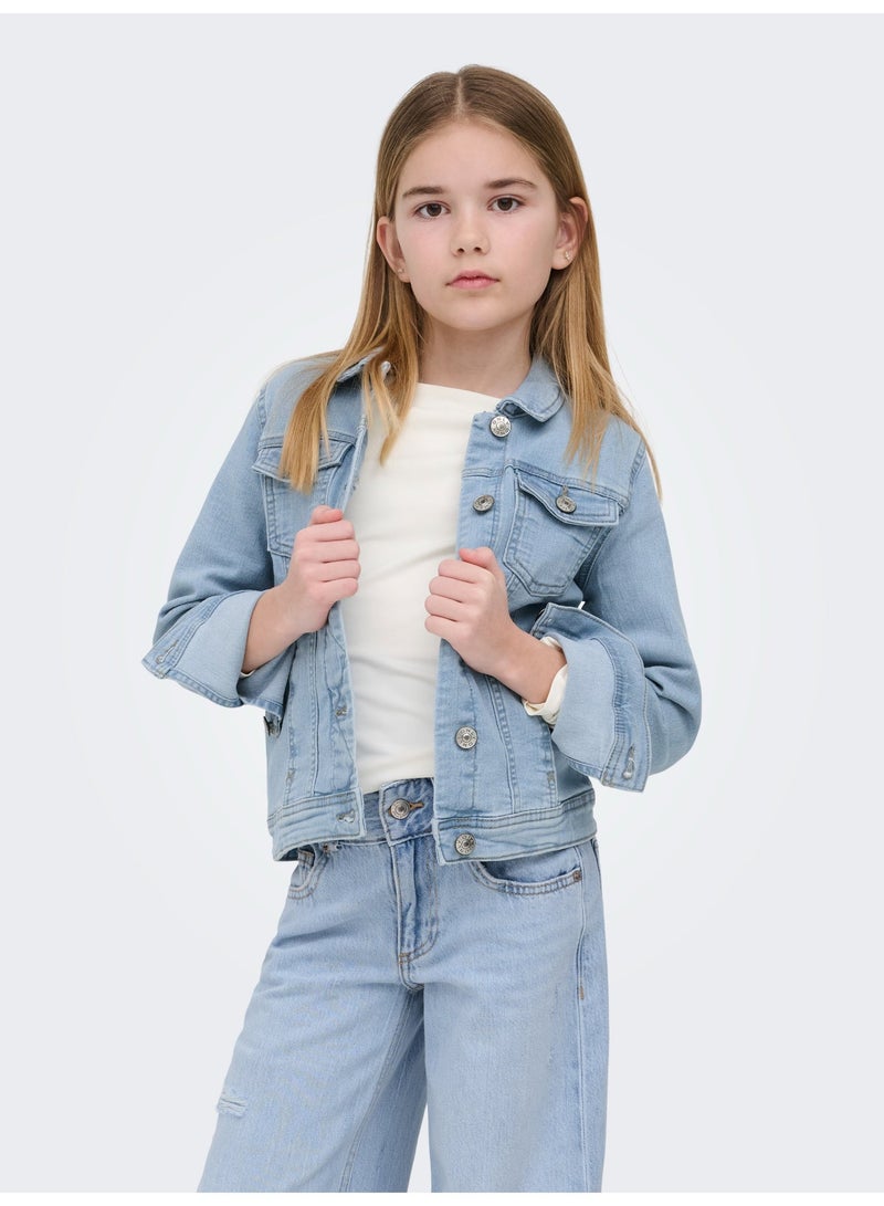 ONLY Girl's Sara Light Blue Denim Jacket - Image 1