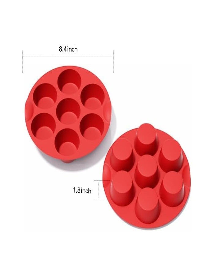 saphe Silicone Muffin Pans for Baking, 7 Cups Air Freyer Cupcake Pan, Nonstick Silicone Muffin molds for for Baking Egg Bite, Muffins, Tart, Cupcake and Quiche, 2 Packs (7 cups) - Image 2