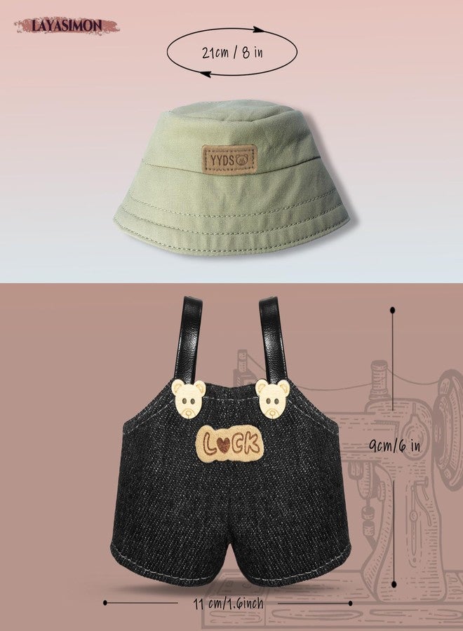 LAYASIMON Clothes for 6.7in/17cm Dolls (Without Dolls) Sets and Accessories,6PCS (Hat + Bow + Glasses + Shawl + Pants + Shoes), Collectors and As Gifts. (Academic Style-Brown) - Image 3