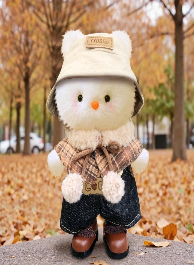 LAYASIMON Clothes for 6.7in/17cm Dolls (Without Dolls) Sets and Accessories,6PCS (Hat + Bow + Glasses + Shawl + Pants + Shoes), Collectors and As Gifts. (Academic Style-Brown) - Image 5