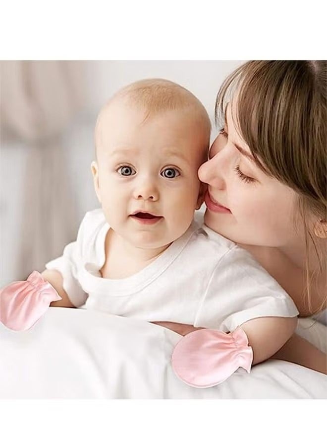 4 Pair Baby Anti Scratch Mittens for Newborn Boys Girls, Elasticity Adjustable Breathable Meshes No Scratching Gloves Mitts Mits, Suit 0-12 Months Boy And Girl - Image 4