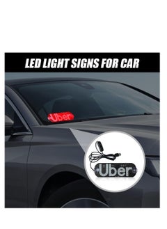 SYOSI لافتات إضاءة LED للسيارة، لافتة LED مرنة قابلة للبرمجة، يتم التحكم بها عن طريق تطبيق بلوتوث، لافتة LED متوهجة للزجاج الأمامي للسيارة، ملصقات لافتات LED للسيارة مع قابس USB، مؤشر ضوء الكابينة بأكواب الشفط  - Image 3