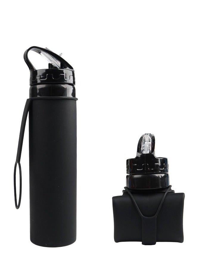 Goldfish 600ML Outdoor Sports Folding Water Cup with Straw Portable for Riding and Traveling - Image 1