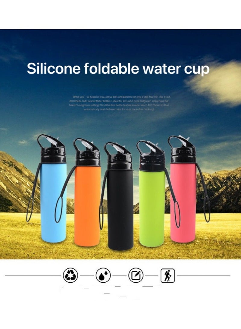 Goldfish 600ML Outdoor Sports Folding Water Cup with Straw Portable for Riding and Traveling - Image 2