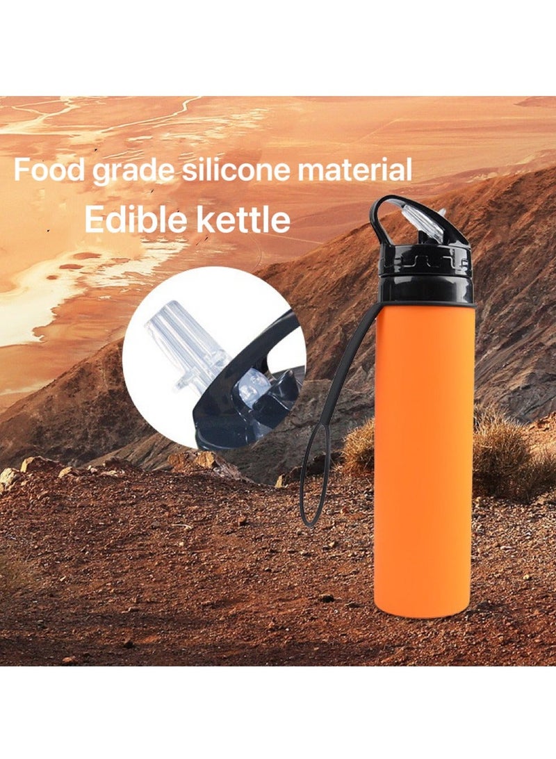 Goldfish 600ML Outdoor Sports Folding Water Cup with Straw Portable for Riding and Traveling - Image 4