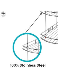 sulfar Stainless Steel Kitchen Rack 3 Tier, Multipurpose Storage Rack Corner Shelf Kitchen Organizer, Corner Stand For Kitchen, Vegetable Stand Shelf Organizer (Silver) Pack of 1  - Image 5