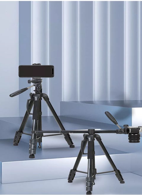 Lightweight Travel Aluminum Stand Professional Camera Tripod Stand Multifunctional Professional Tripod 360° Rotation Tripod Stand Horizontal Rotatable Center Column tripod (KP-2294)