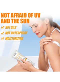 EELHOE 2 Pcs Facial Sun Cream Moisturizing And Non-Sticky Sunscreen Facial Moisturizer Anti Aging Oil Free  - Image 4