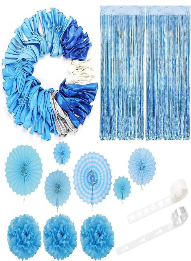 Secret Blue Balloons Arch Garland Party Decorations Kit 114 Pack, Boy Baby Shower Balloons Set