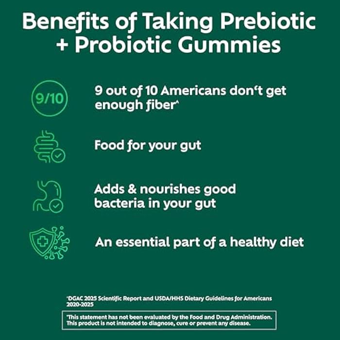 Benefiber Prebiotic Fiber Supplement Gummies with Probiotics for Digestive Health, Assorted Fruit Flavors - 50 Count - Image 4