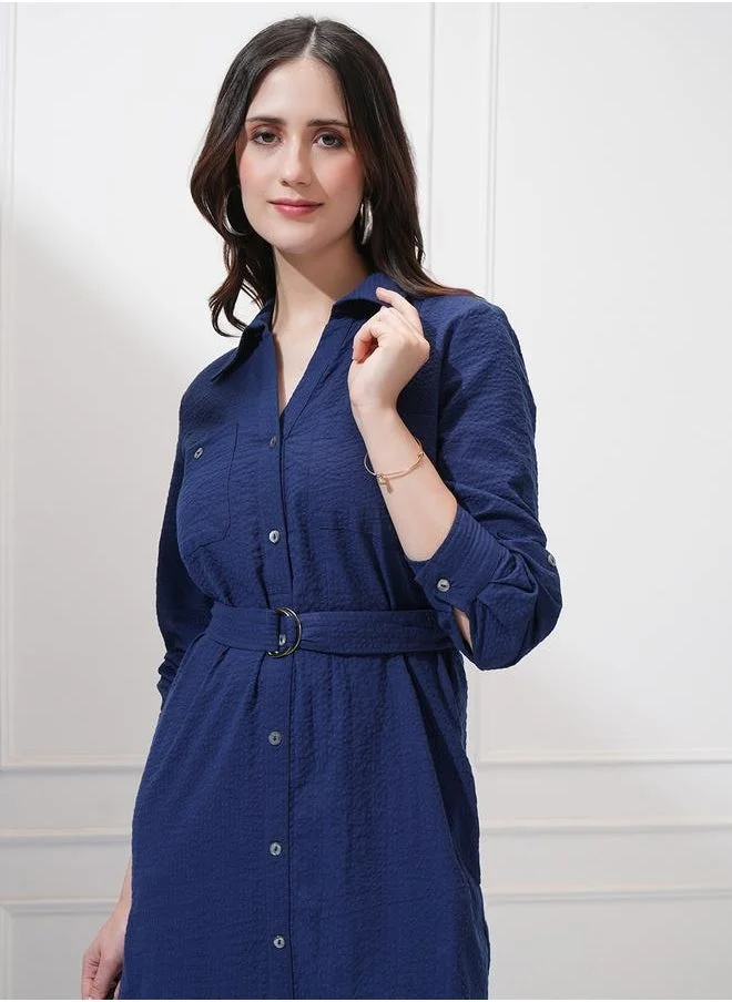 طوكيو توكيز Belted Textured Dress