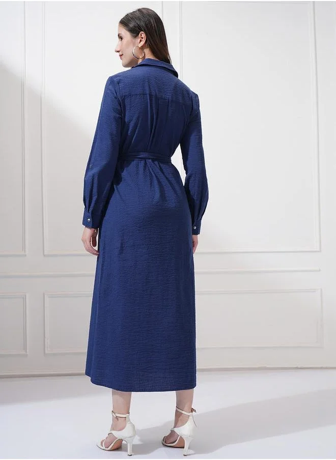 Tokyo Talkies Belted Textured Dress