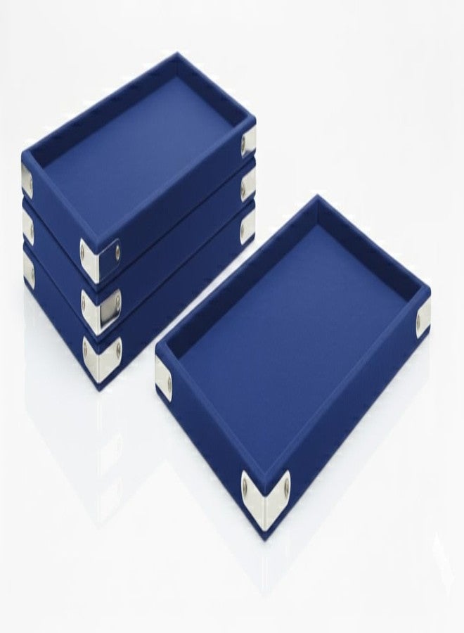 SENTONI Velvet Jewellery Display & Beading Tray | 14 x 10 Inch | Multipurpose Organizer Tray for Jewellery, Beads, Rings, Earrings & Showcase (Set of 4) (Blue) - Image 1