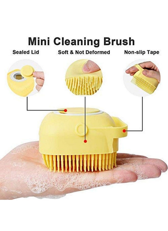 EASYMART Easymart Body Bath Brush, Silicone Soft Cleaning Bath Body Brush with Shampoo Dispenser - Skin Massage Brush Bath Bathroom Accessories (Multicolor)  - Image 2