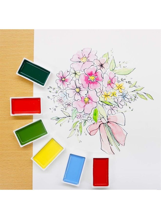 Kuretake GANSAI TAMBI 24 Colors Set, Watercolor Paint Set, Professional-quality for artists and crafters, AP-Certified, water colors for adult, Made in Japan - Image 3