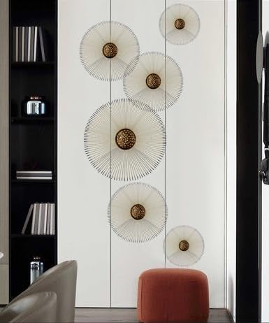 ZOVE Metal Sun Design Set of 6 Wall Decor Perfect for Living Room/Hotel/Restaurant/Bedroom/Drawing Room (Colour : Glden) - Image 3