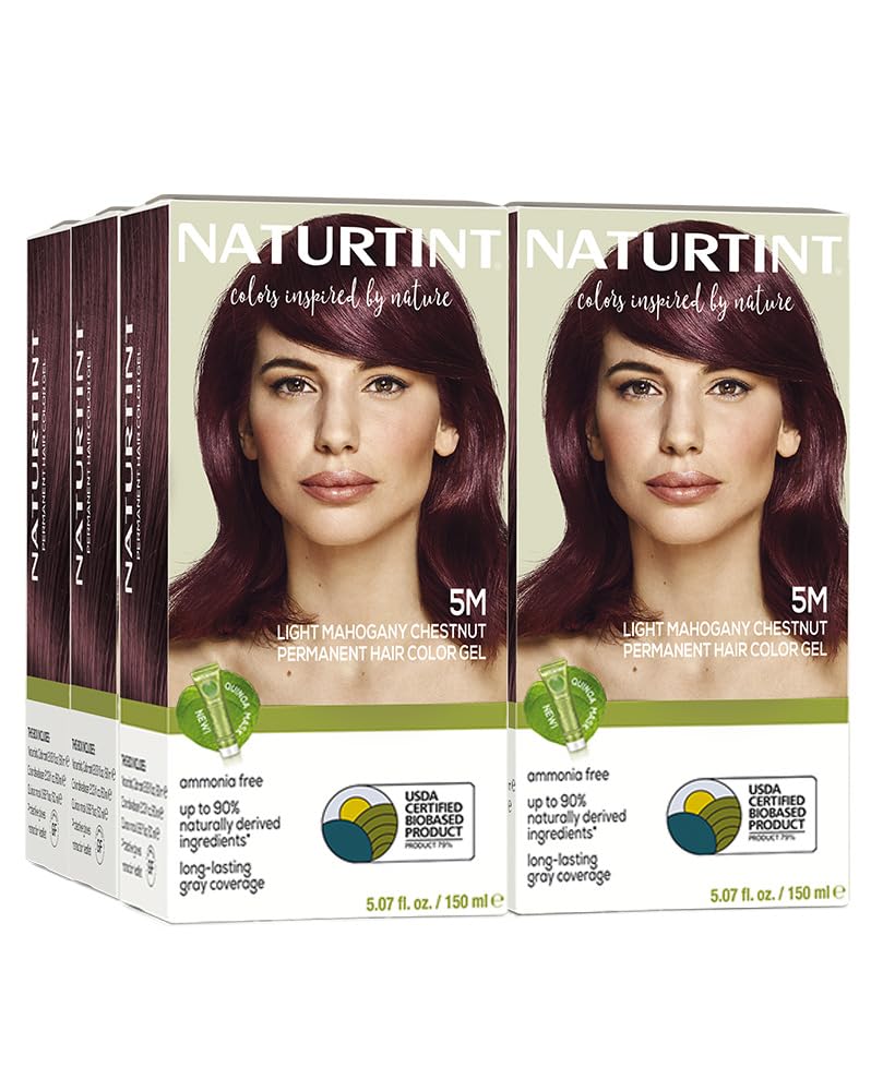 Naturtint 5M Light Mahogany Chestnut Permanent Hair Color (Pack of 6), Ammonia Free, Vegan, Cruelty Free, up to 100% Gray Coverage, Long Lasting Results (Packaging may vary) - Image 1