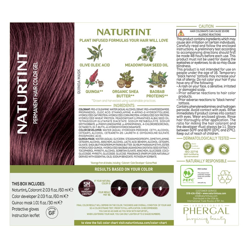 Naturtint 5M Light Mahogany Chestnut Permanent Hair Color (Pack of 6), Ammonia Free, Vegan, Cruelty Free, up to 100% Gray Coverage, Long Lasting Results (Packaging may vary) - Image 3