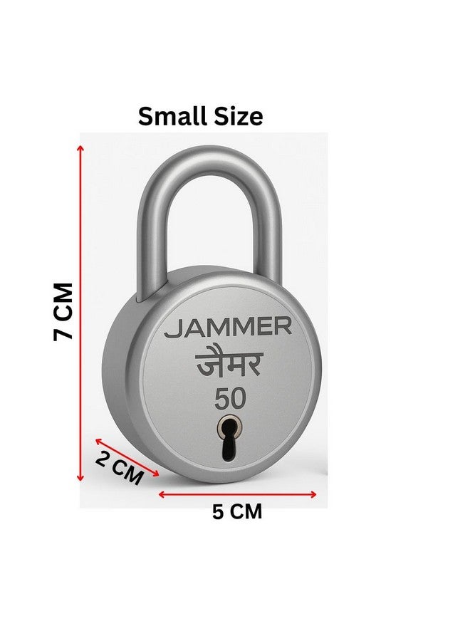 JAMMER Round 50 Lock and Keys, 6 Steel Lever, Single Locking, Small Size Padlock for Home, Size 50mm, Home Improvement Protection Silver Fnish (3 Keys) - Image 3