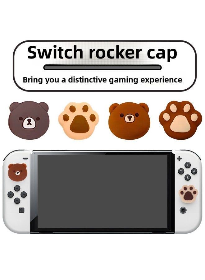 For Switch Bear Rocker Cap NS/Lite Rocker Cap Button Cap Joycon Gamepad Silicon-Product Color:7  - Image 2