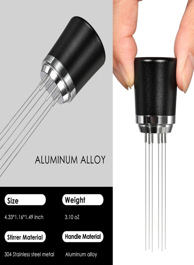 Pavant WDT Distribution Tool with Stand,6 Prongs Coffee Stirring Tool for Espresso Distribution-Espresso Needle Espresso Stirrer-0.4mm Thick Wires-Weiss Distribution Technique-Anodized Aluminum Handle - Image 3